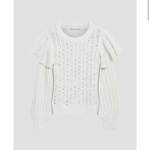 Alice + Olivia White Crew Neck Sweater